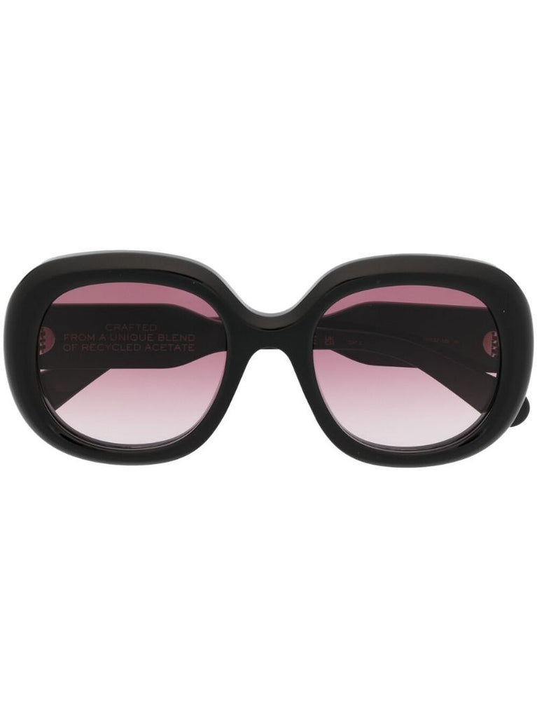 Black Oversized Frame Gradient Sunglasses