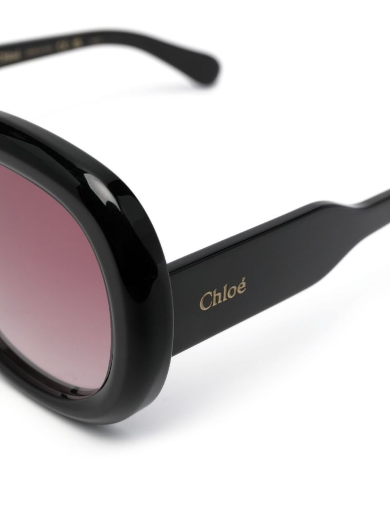 Black Oversized Frame Gradient Sunglasses