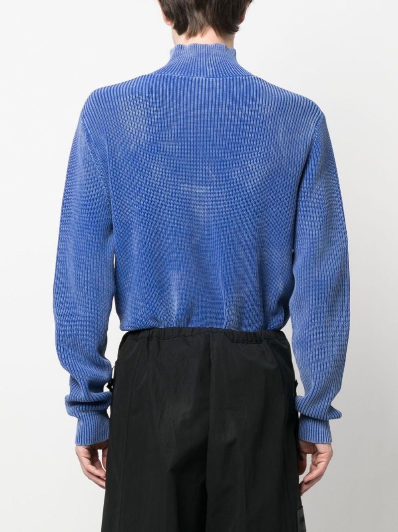 Black Zipped Wide-leg Trousers