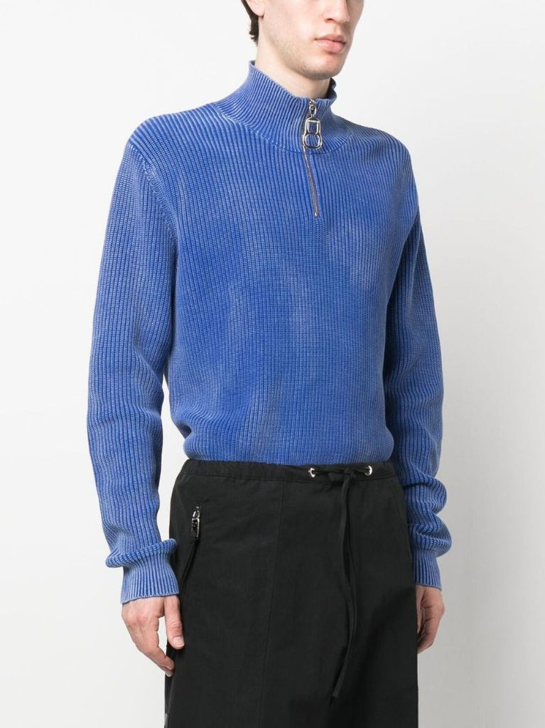 Black Zipped Wide-leg Trousers