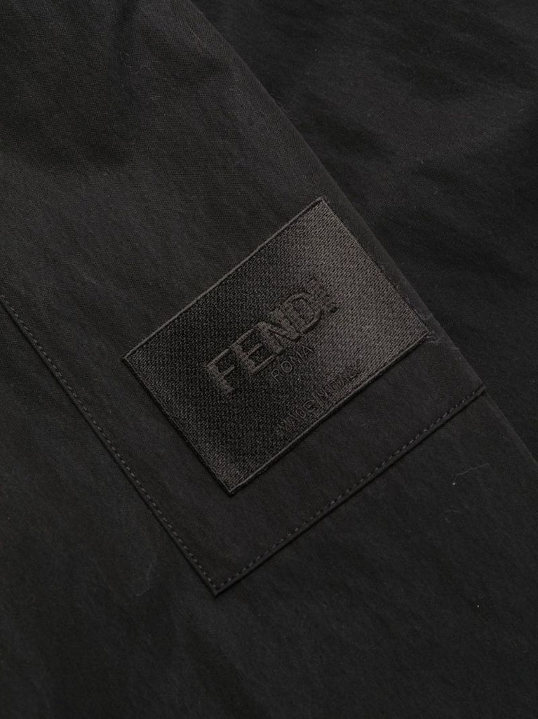 Black Zipped Wide-leg Trousers