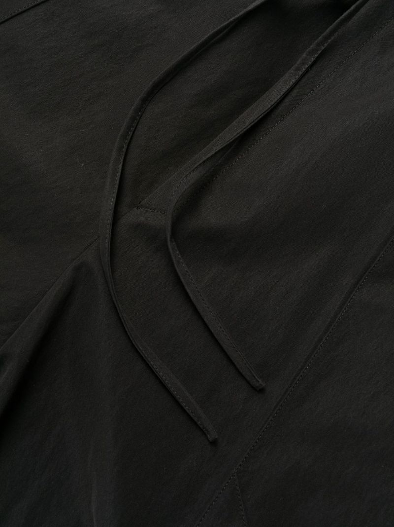 Black Zipped Wide-leg Trousers