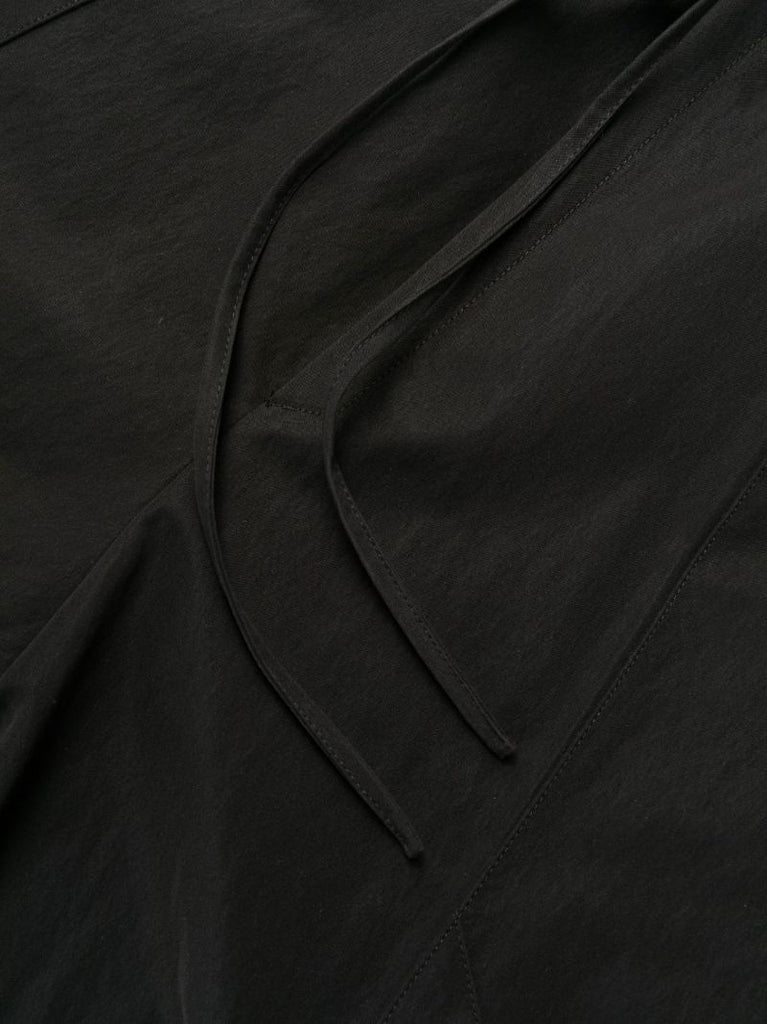 Black Zipped Wide-leg Trousers