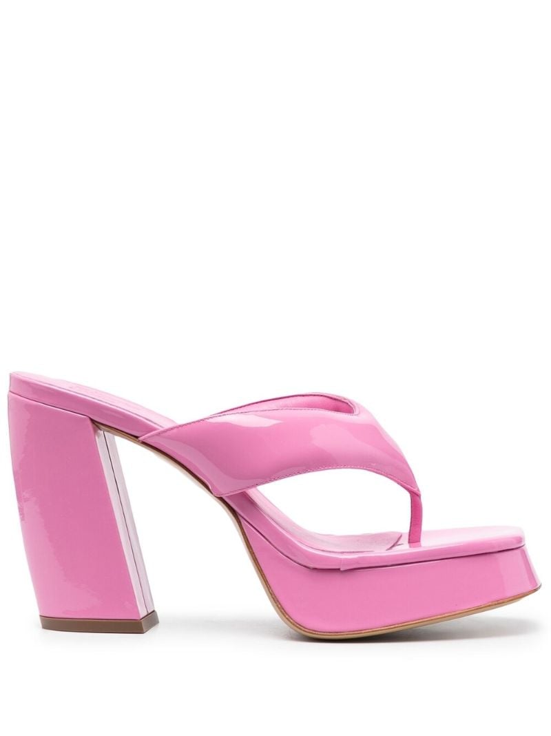 Pink 110 Patent Leather Platform Sandals