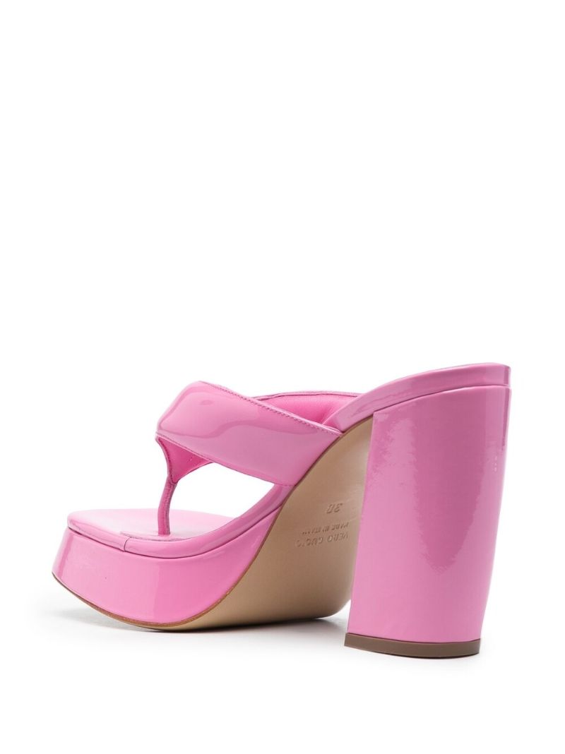 Pink 110 Patent Leather Platform Sandals