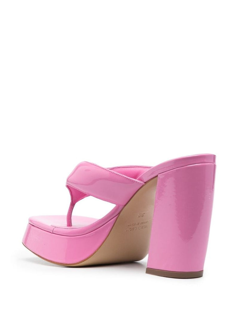 Pink 110 Patent Leather Platform Sandals