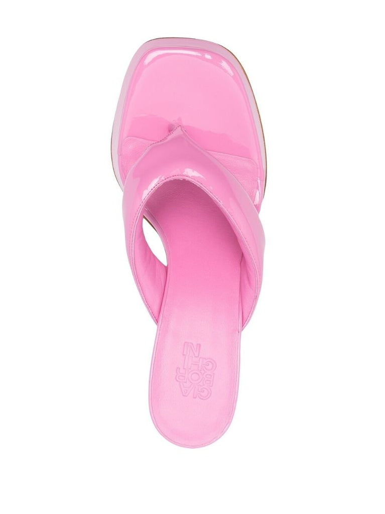 Pink 110 Patent Leather Platform Sandals