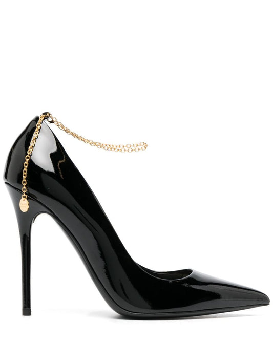 Black Chain 105 Leather Pumps
