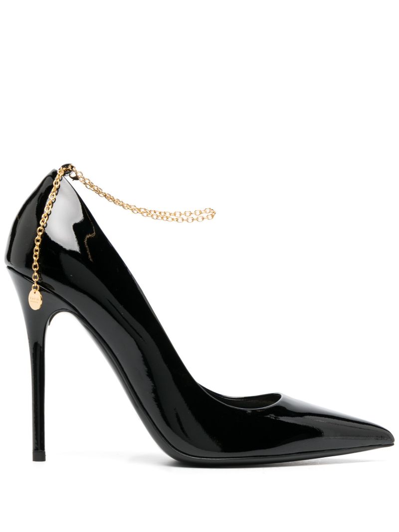 Black Chain 105 Leather Pumps