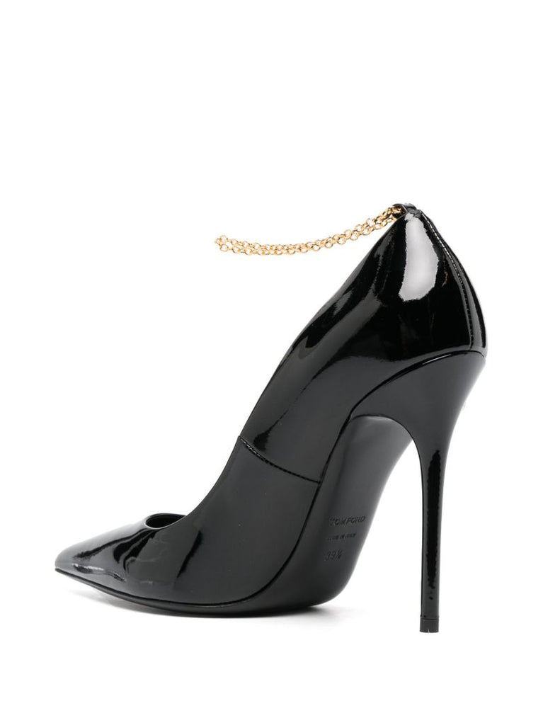 Black Chain 105 Leather Pumps
