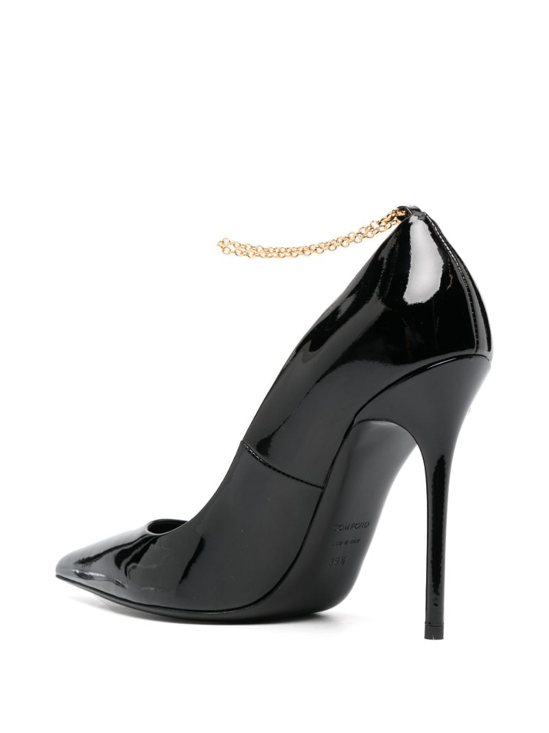 Black Chain 105 Leather Pumps