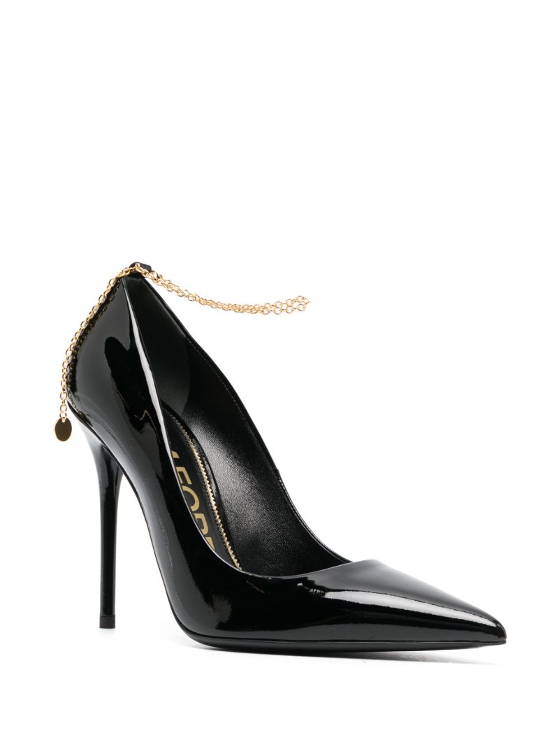 Black Chain 105 Leather Pumps