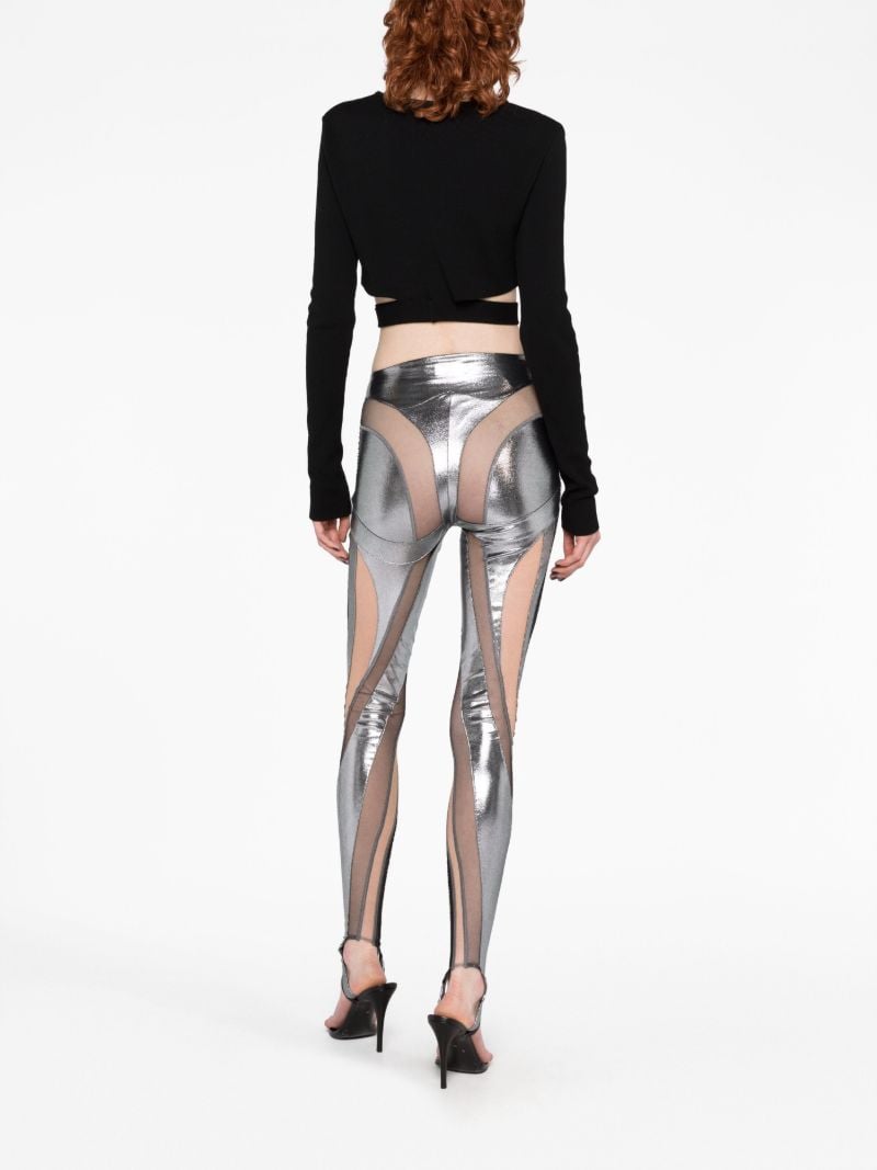 Silver Sheer Spiral Leggings