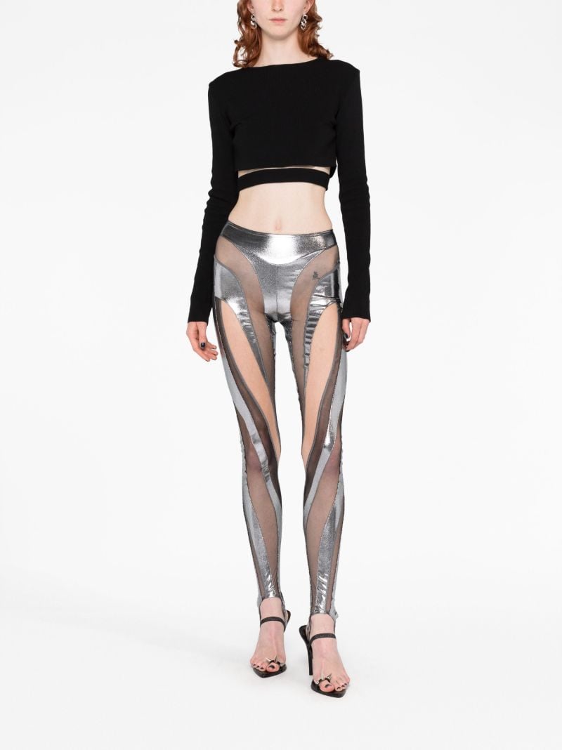 Silver Sheer Spiral Leggings