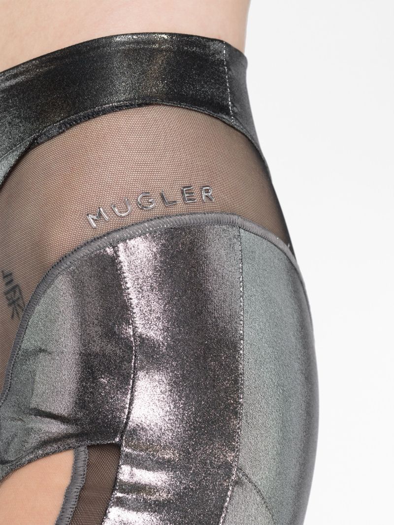 Silver Sheer Spiral Leggings