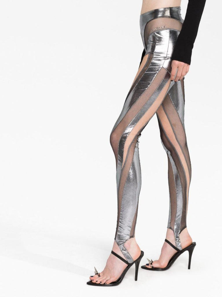 Silver Sheer Spiral Leggings