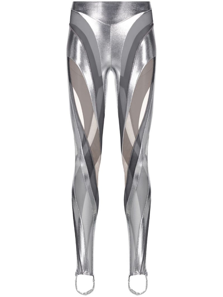Silver Sheer Spiral Leggings