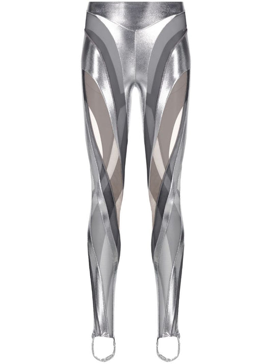 Silver Sheer Spiral Leggings