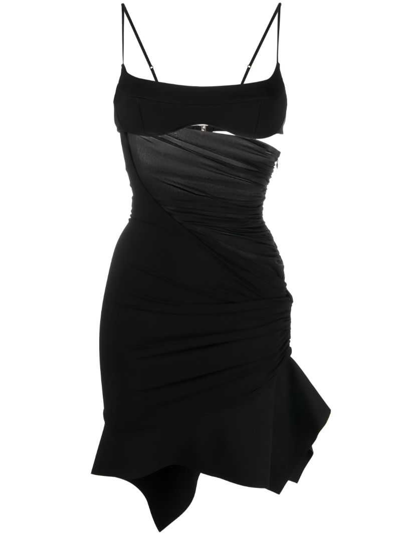Black Chiffon Panelled Mini Dress
