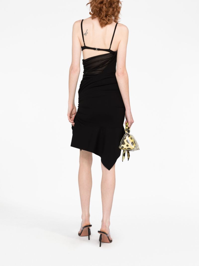 Black Chiffon Panelled Mini Dress