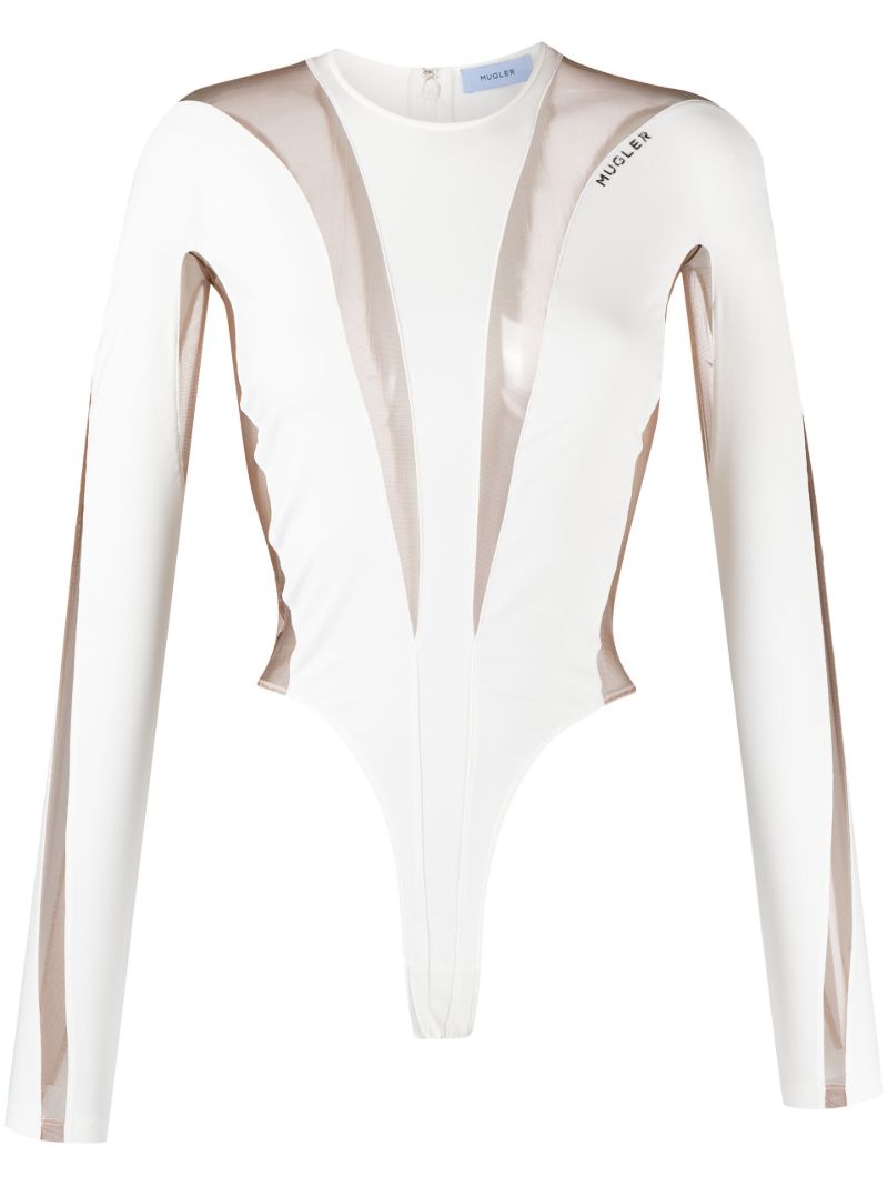 White Illusion Shaping Panelled Bodysuit
