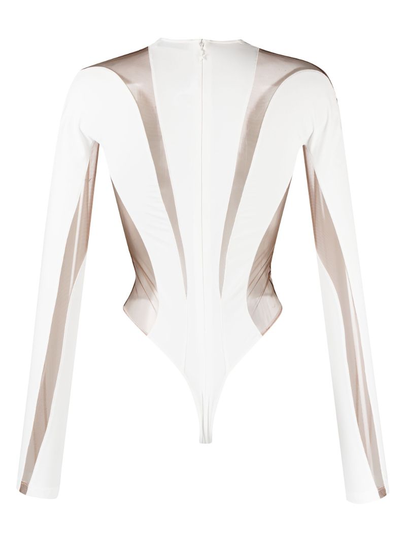 White Illusion Shaping Panelled Bodysuit