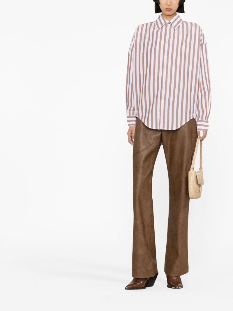 Brown Amy Striped Cotton Shirt