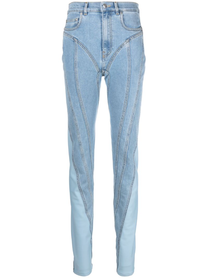 Blue Spiral Skinny Jeans