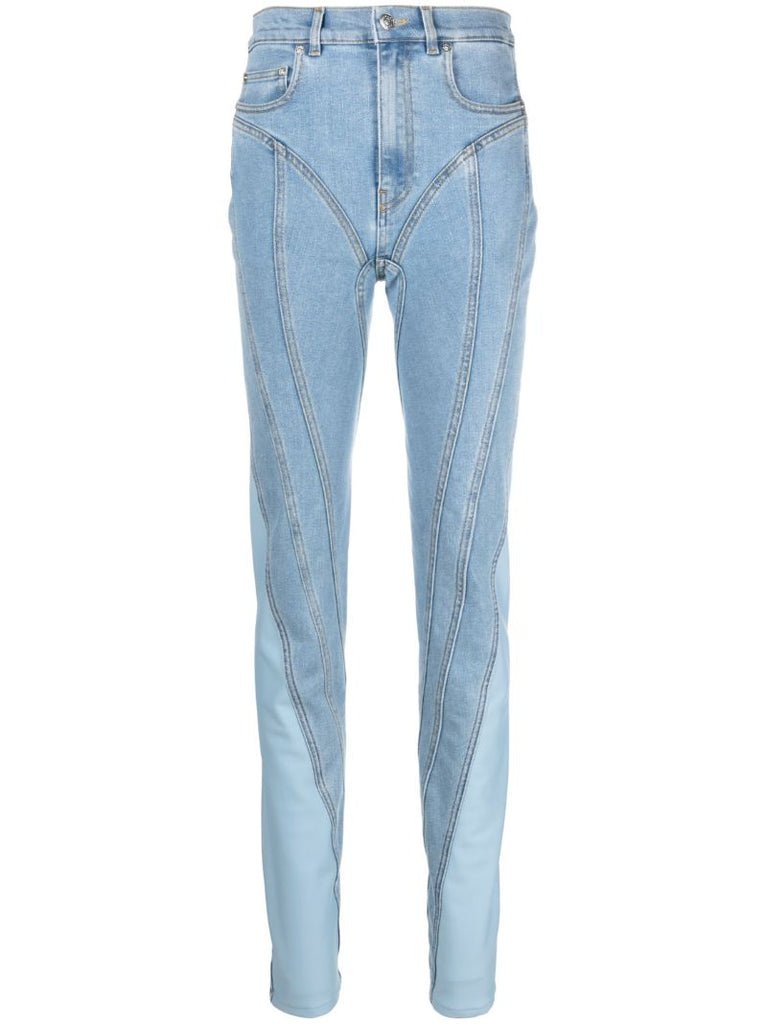 Blue Spiral Skinny Jeans