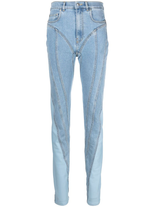 Blue Spiral Skinny Jeans
