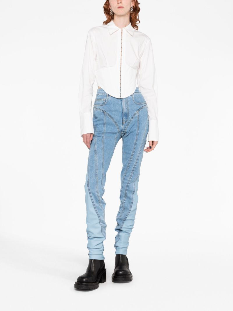 Blue Spiral Skinny Jeans