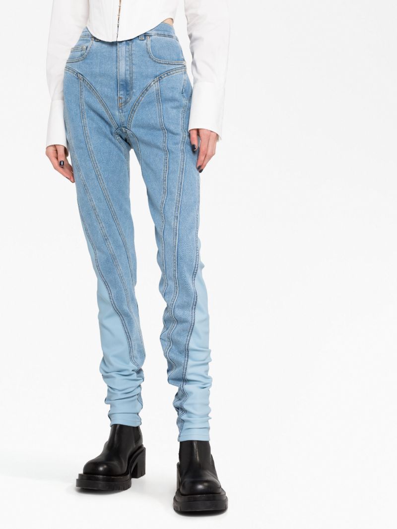Blue Spiral Skinny Jeans
