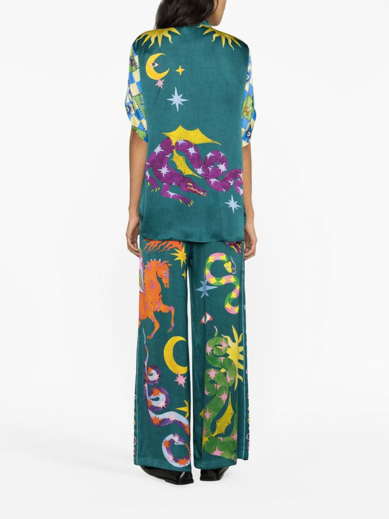 Green Guardian Printed Silk Shirt