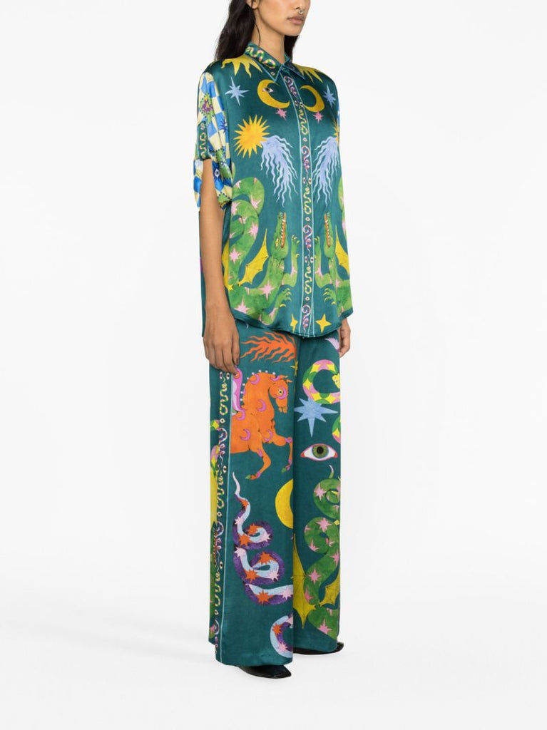 Green Guardian Printed Silk Shirt