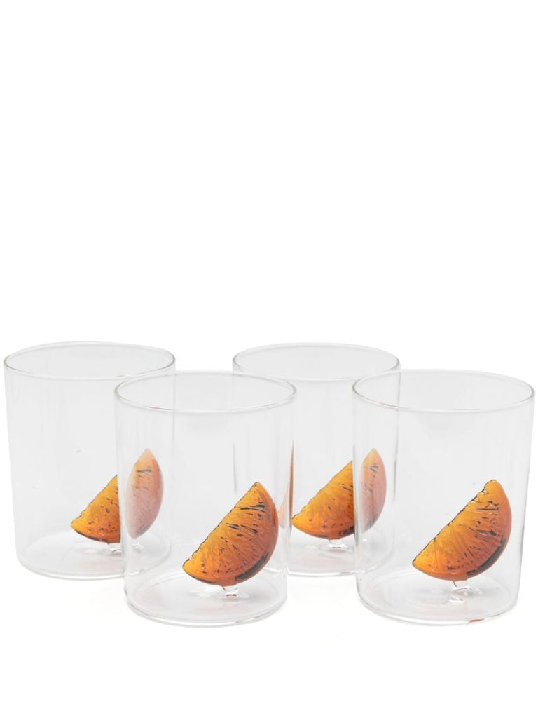 Clear Orange-slice Glass Set