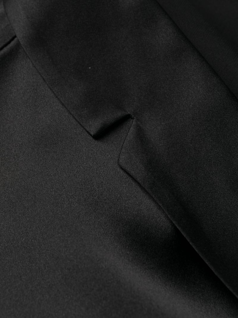 Black Gloss Effect Tied Short Robe