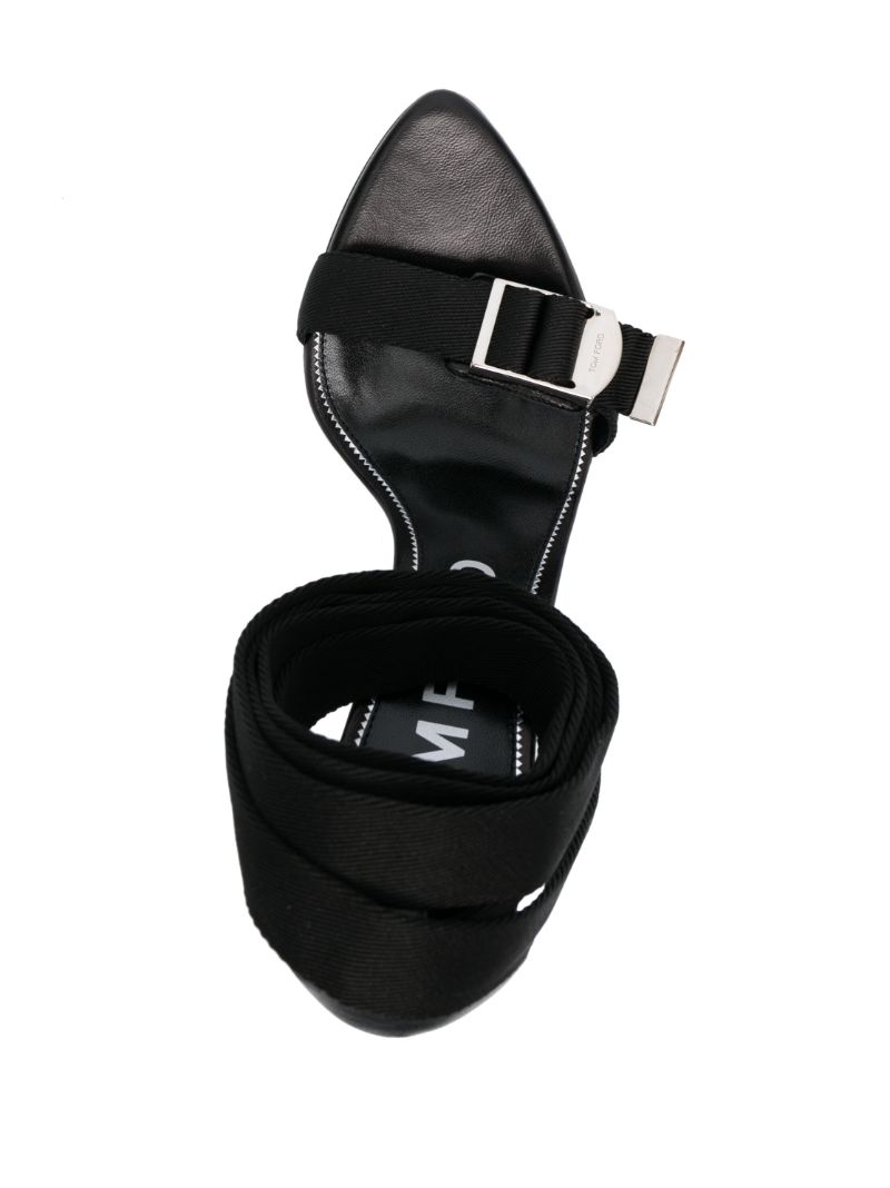 Black Tie-up 105 Heel Sandals