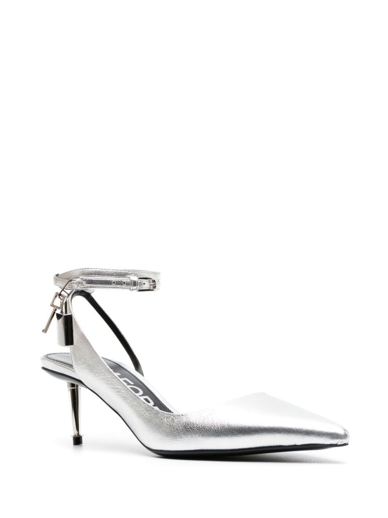 Silver Padlock 55 Leather Pumps