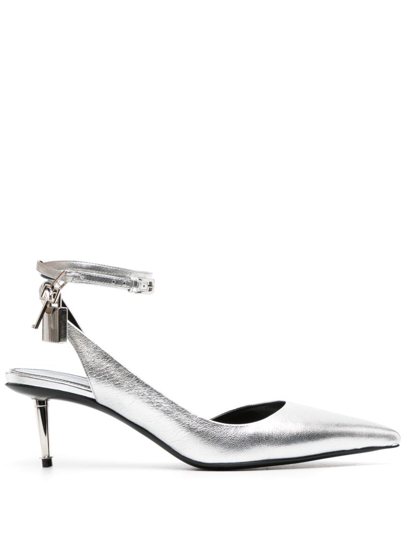 Silver Padlock 55 Leather Pumps