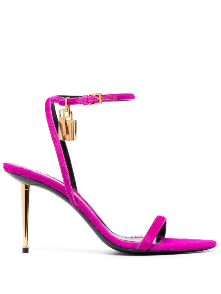 Pink Padlock 85 Calf-hair Sandals