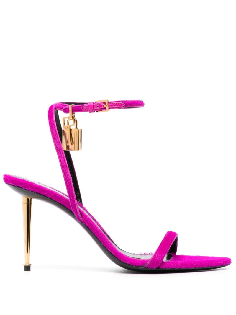 Pink Padlock 85 Calf-hair Sandals