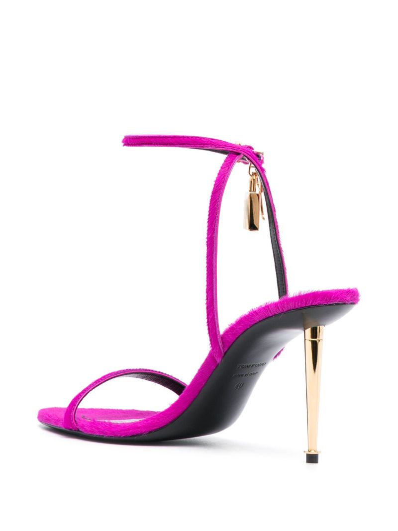 Pink Padlock 85 Calf-hair Sandals