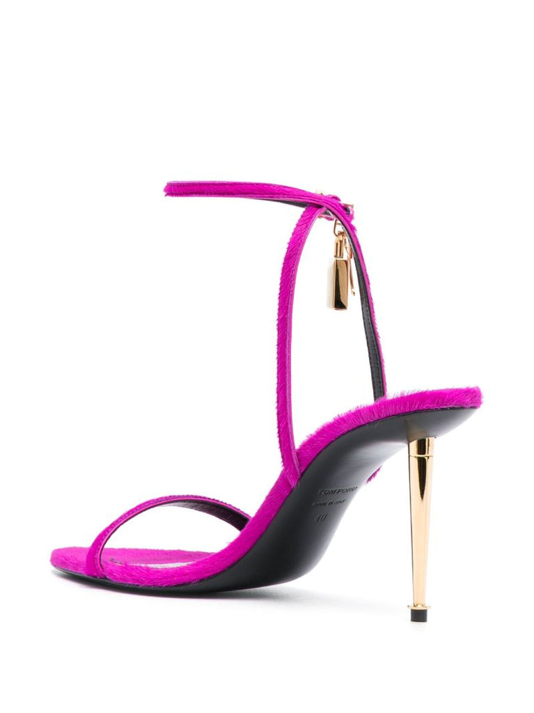 Pink Padlock 85 Calf-hair Sandals