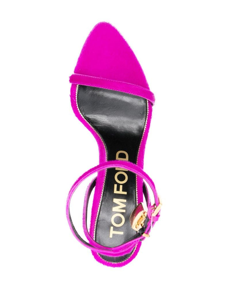 Pink Padlock 85 Calf-hair Sandals