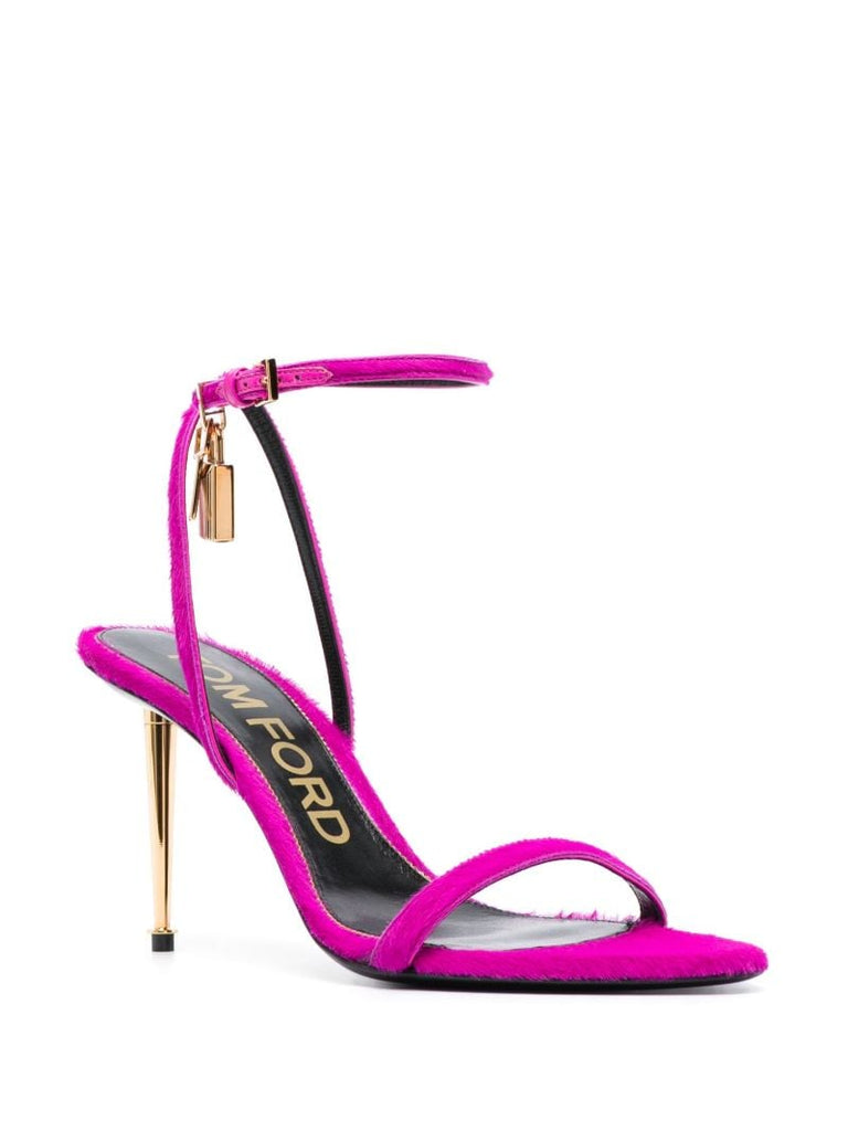 Pink Padlock 85 Calf-hair Sandals