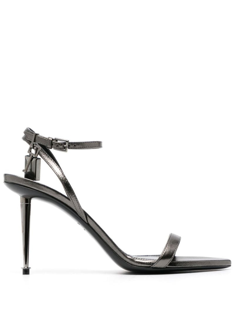 Gray Padlock 105 Leather Sandals