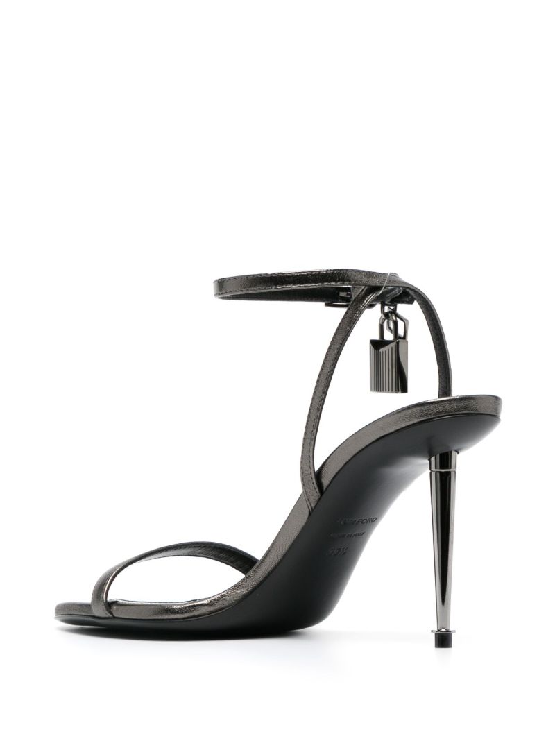 Gray Padlock 105 Leather Sandals