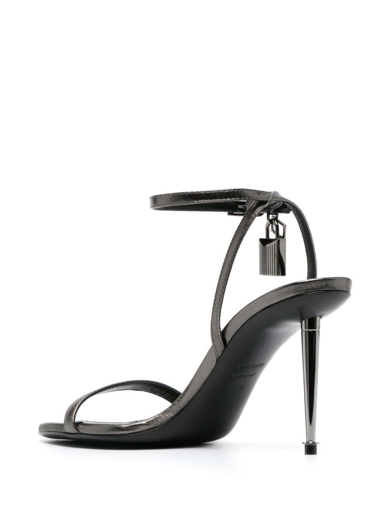 Gray Padlock 105 Leather Sandals