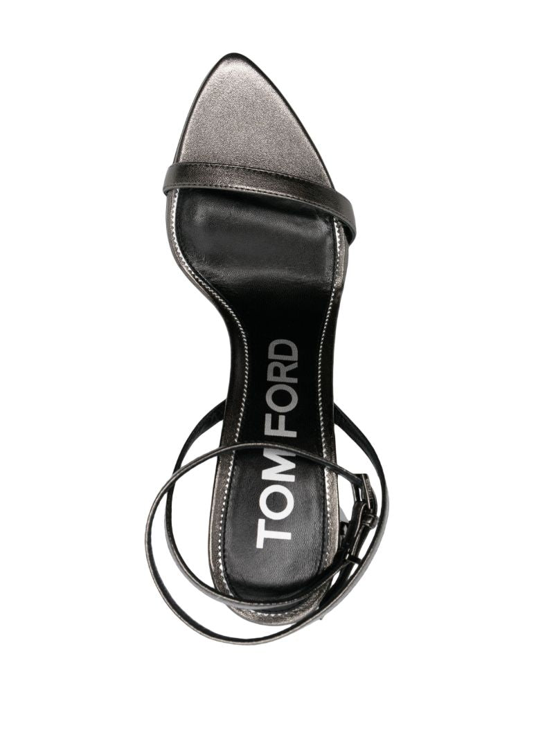 Gray Padlock 105 Leather Sandals