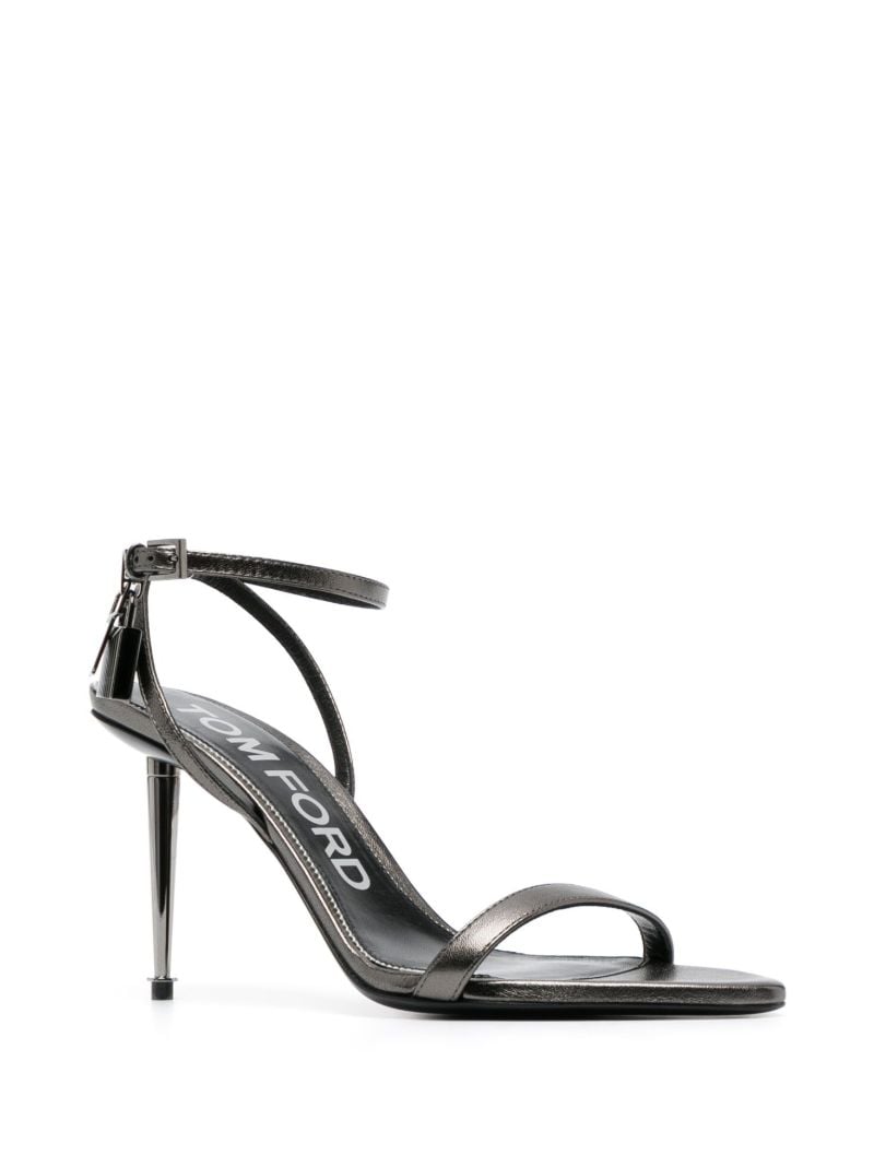 Gray Padlock 105 Leather Sandals